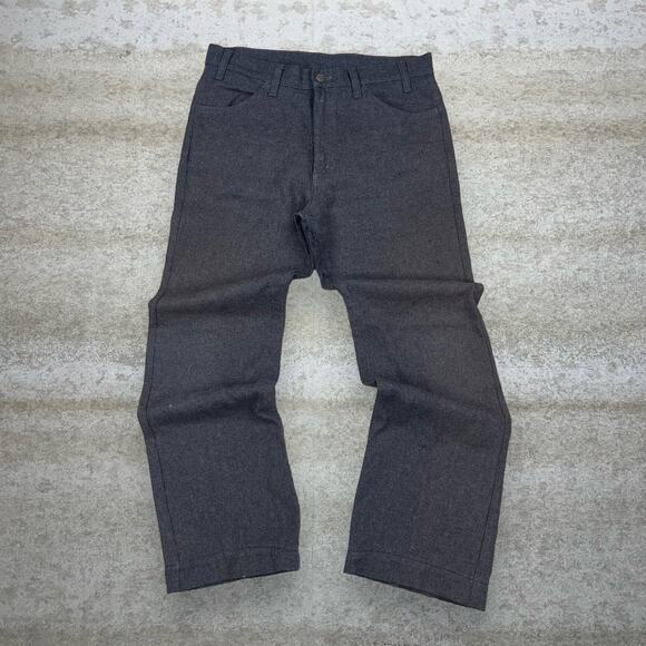Vintage Dark Grey Levis Dress Pants Straight Fit Insane Repairs Made in USA 90s - Picture 2 of 5